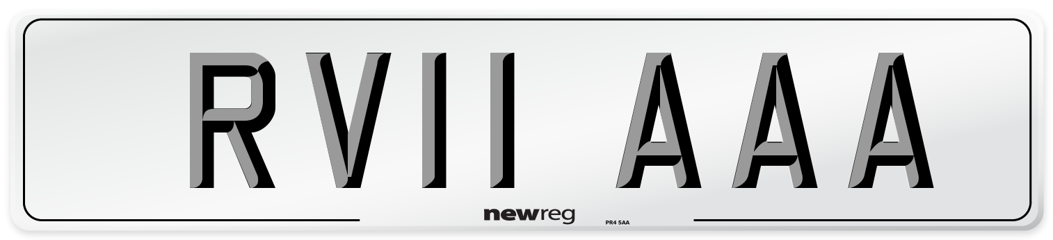 RV11 AAA Number Plate from New Reg